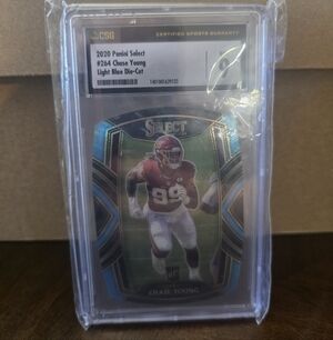 Panini Select 2020 Chase Young Light Blue Die-Cut Card